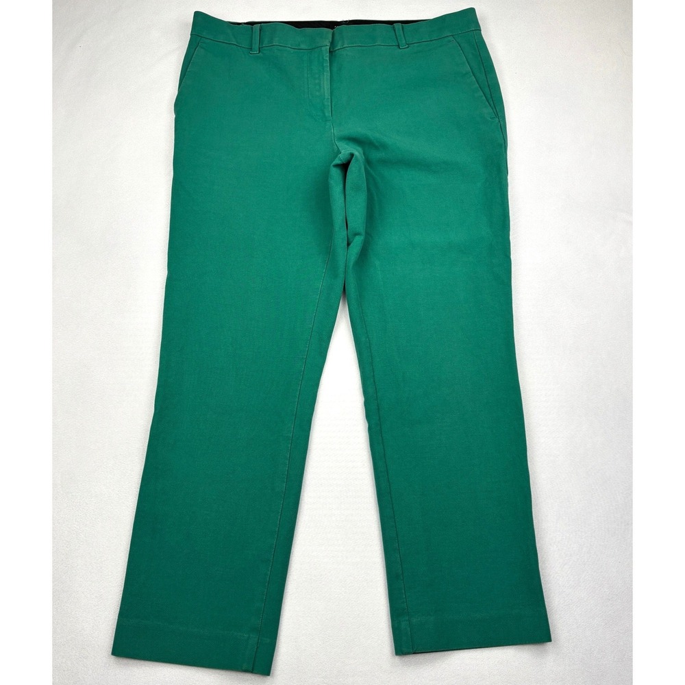 Ann Taylor Womens Size 8 Kelly Green Stretch Cotton Ankle Trousers Pants Preppy